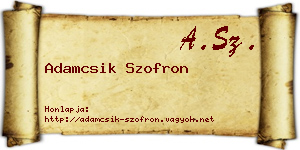 Adamcsik Szofron névjegykártya